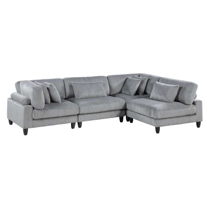 Homelegance - Robstown 4 Piece Modular Sectional in Gray - 9688GY*42CR2AC - GreatFurnitureDeal