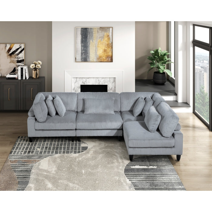 Homelegance - Robstown 4 Piece Modular Sectional in Gray - 9688GY*42CR2AC - GreatFurnitureDeal