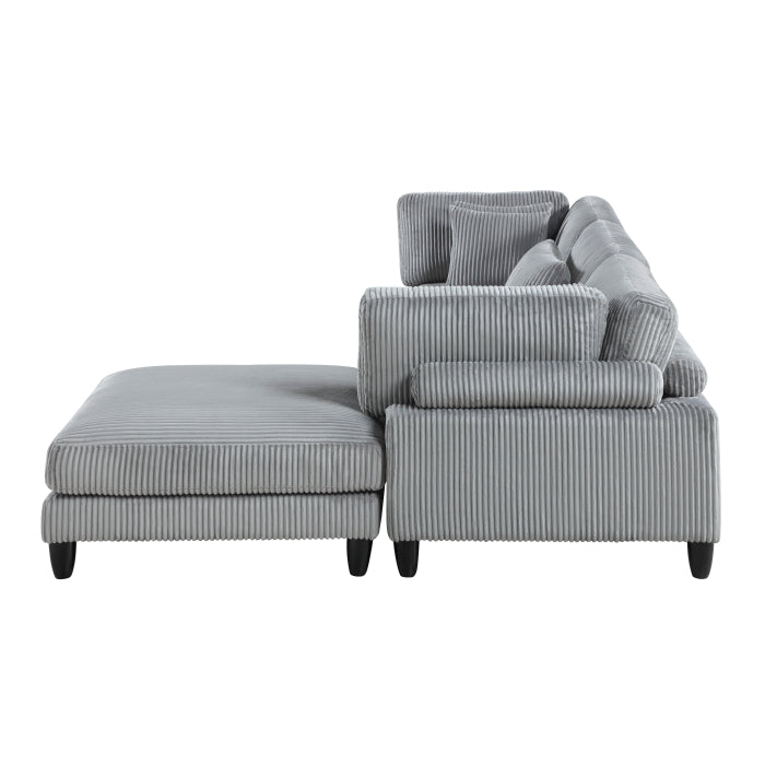 Homelegance - Robstown 4 Piece Modular Sectional with Ottoman in Gray - 9688GY*42CRACOT - GreatFurnitureDeal