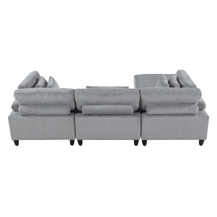 Homelegance - Robstown 4 Piece Modular Sectional with Ottoman in Gray - 9688GY*42CRACOT - GreatFurnitureDeal