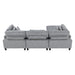 Homelegance - Robstown 4 Piece Modular Sectional with Ottoman in Gray - 9688GY*42CRACOT - GreatFurnitureDeal