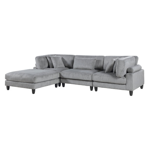 Homelegance - Robstown 4 Piece Modular Sectional with Ottoman in Gray - 9688GY*42CRACOT - GreatFurnitureDeal