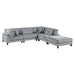 Homelegance - Robstown 5 Piece Modular Sectional with Ottoman in Gray - 9688GY*52CR2ACOT - GreatFurnitureDeal