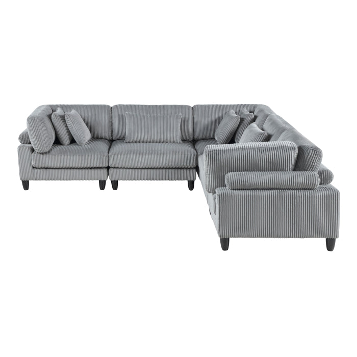 Homelegance - Robstown 5 Piece Modular Sectional in Gray - 9688GY*53CR2AC - GreatFurnitureDeal