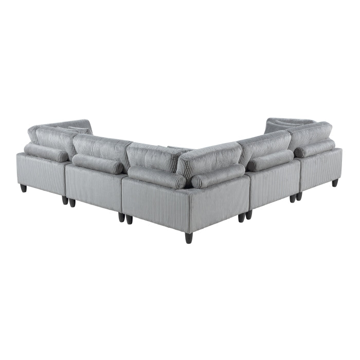 Homelegance - Robstown 5 Piece Modular Sectional in Gray - 9688GY*53CR2AC - GreatFurnitureDeal
