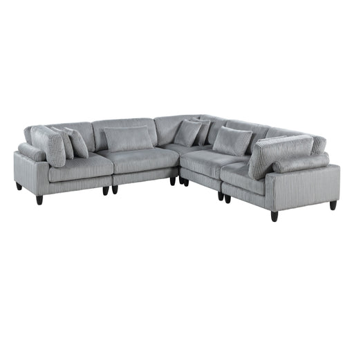 Homelegance - Robstown 5 Piece Modular Sectional in Gray - 9688GY*53CR2AC - GreatFurnitureDeal