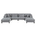 Homelegance - Robstown 6 Piece Modular Sectional with Ottomans in Gray - 9688GY*62CR2AC2OT - GreatFurnitureDeal