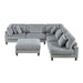 Homelegance - Robstown 6 Piece Modular Sectional with Ottoman in Gray - 9688GY*62CR3ACOT - GreatFurnitureDeal