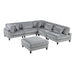 Homelegance - Robstown 6 Piece Modular Sectional with Ottoman in Gray - 9688GY*62CR3ACOT - GreatFurnitureDeal