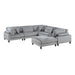 Homelegance - Robstown 6 Piece Modular Sectional with Ottoman in Gray - 9688GY*63CR2ACOT - GreatFurnitureDeal