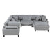 Homelegance - Robstown 6 Piece Modular Sectional with Ottoman in Gray - 9688GY*63CR2ACOT - GreatFurnitureDeal