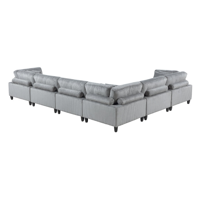 Homelegance - Robstown 6 Piece Modular Sectional in Gray - 9688GY*63CR3AC - GreatFurnitureDeal