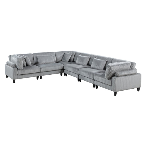 Homelegance - Robstown 6 Piece Modular Sectional in Gray - 9688GY*63CR3AC - GreatFurnitureDeal
