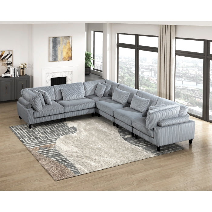 Homelegance - Robstown 6 Piece Modular Sectional in Gray - 9688GY*63CR3AC - GreatFurnitureDeal