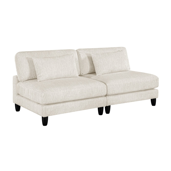 Homelegance - Robstown 6 Piece Modular Sectional with Ottomans in Beige - 9688NBE*62CR2AC2OT - GreatFurnitureDeal