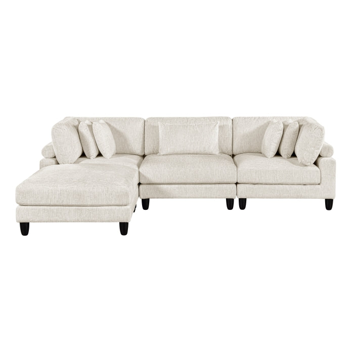 Homelegance - Robstown 4 Piece Modular Sectional with Ottoman in Beige - 9688NBE*42CRACOT - GreatFurnitureDeal