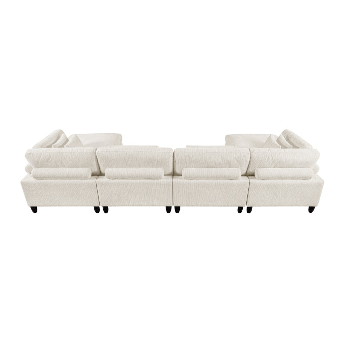 Homelegance - Robstown 6 Piece Modular Sectional with Ottomans in Beige - 9688NBE*62CR2AC2OT - GreatFurnitureDeal