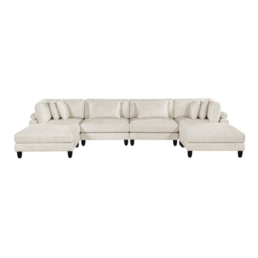 Homelegance - Robstown 6 Piece Modular Sectional with Ottomans in Beige - 9688NBE*62CR2AC2OT - GreatFurnitureDeal