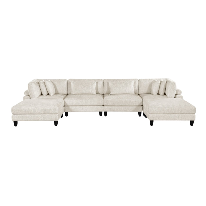 Homelegance - Robstown 6 Piece Modular Sectional with Ottomans in Beige - 9688NBE*62CR2AC2OT - GreatFurnitureDeal