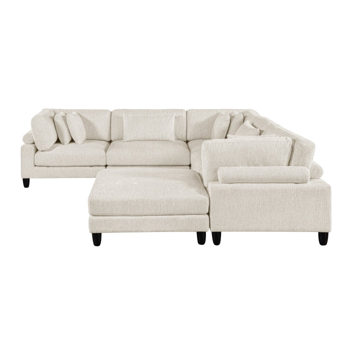 Homelegance - Robstown 6 Piece Modular Sectional with Ottoman in Beige - 9688NBE*63CR2ACOT - GreatFurnitureDeal