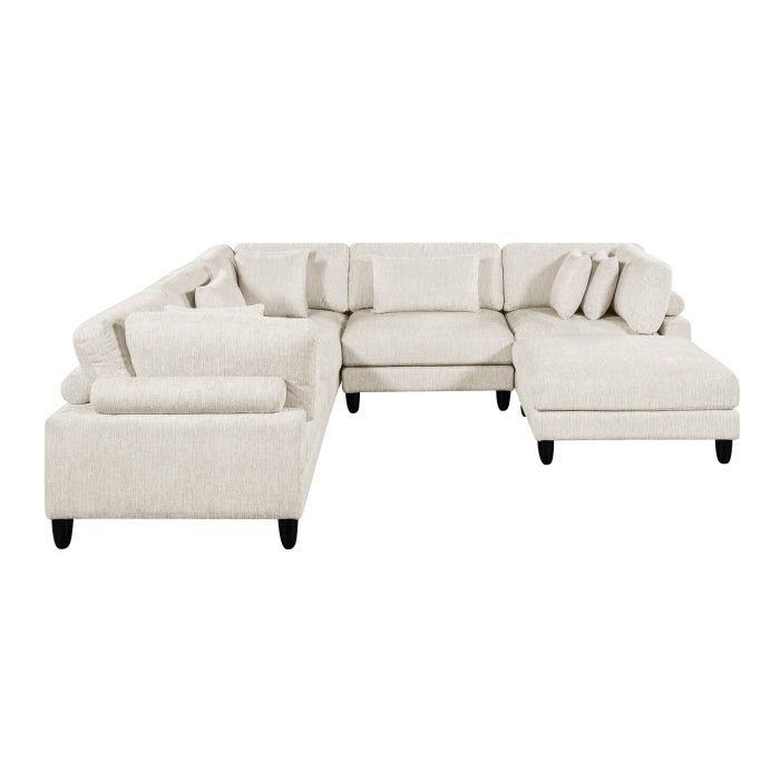 Homelegance - Robstown 6 Piece Modular Sectional with Ottoman in Beige - 9688NBE*63CR2ACOT - GreatFurnitureDeal