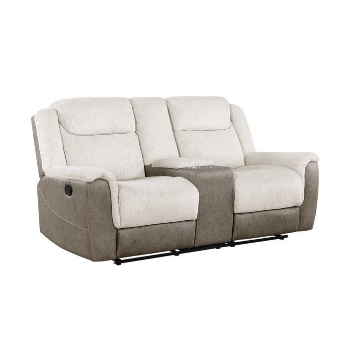 Homelegance - Harriette Double Reclining Loveseat with Center Console in Beige - 9703BE-2 - GreatFurnitureDeal