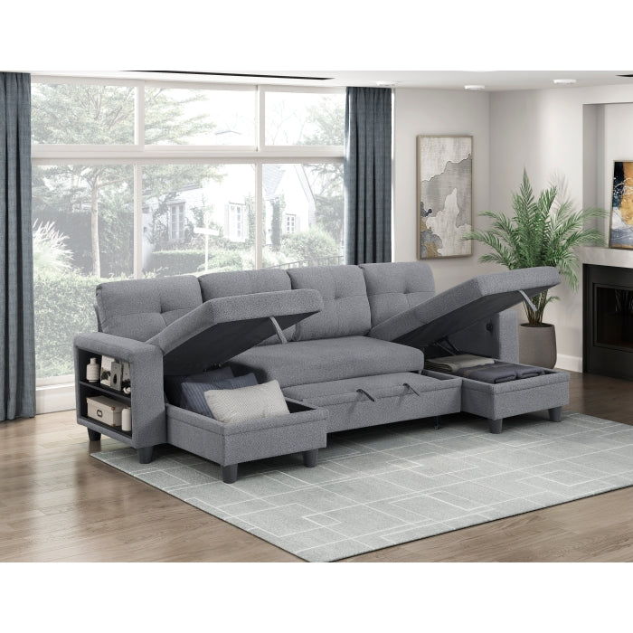 Homelegance - Robinson Sectional with Two Chaises in Gray - 9705GY*42AVC - GreatFurnitureDeal