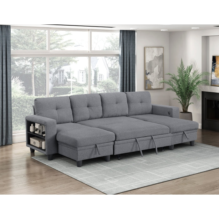 Homelegance - Robinson Sectional with Two Chaises in Gray - 9705GY*42AVC - GreatFurnitureDeal
