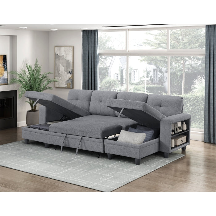 Homelegance - Robinson Sectional with Two Chaises in Gray - 9705GY*42AVC - GreatFurnitureDeal