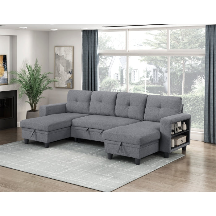 Homelegance - Robinson Sectional with Two Chaises in Gray - 9705GY*42AVC - GreatFurnitureDeal