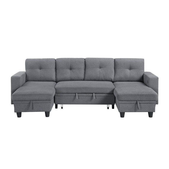 Homelegance - Robinson Sectional with Two Chaises in Gray - 9705GY*42AVC - GreatFurnitureDeal