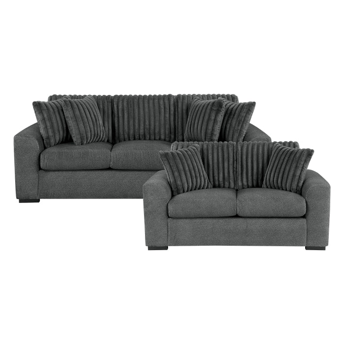 Homelegance - Athena Sofa and Loveseat in Dark Gray - 9720DGY*2 - GreatFurnitureDeal