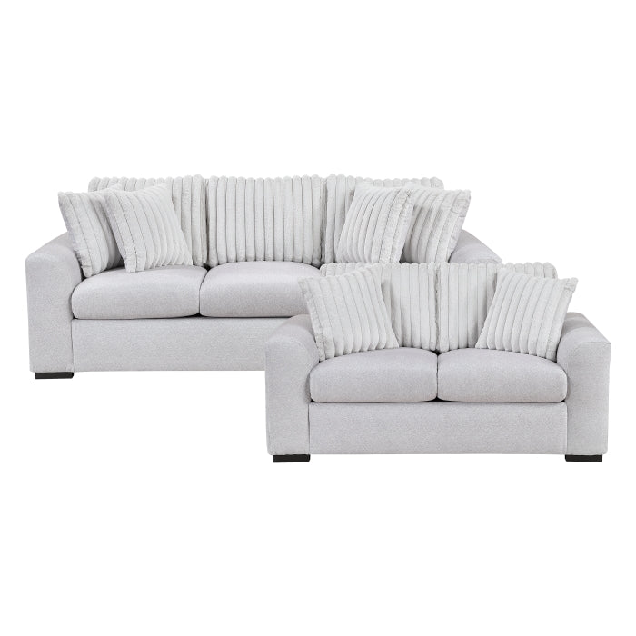 Homelegance - Athena 2 Piece Sofa Set in Gray - 9720GRY*2 - GreatFurnitureDeal