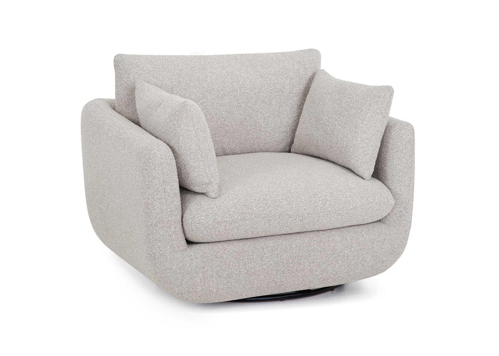 Franklin Furniture - 972 Marcella Swivel Accent Chair with Push Up Chaise Ottoman in Meade Linen - 97218-97280-LINEN