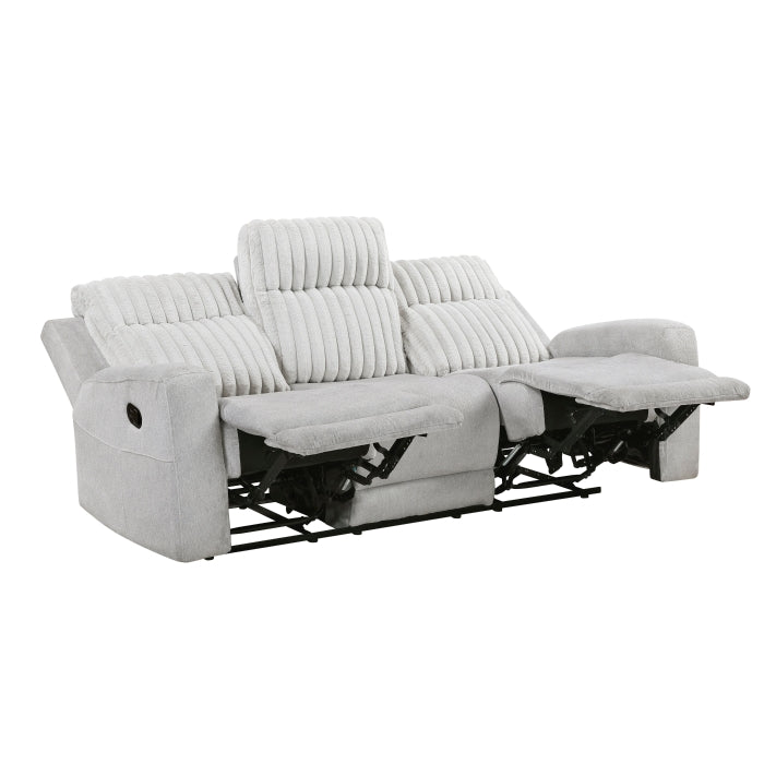 Homelegance - Benton Double Reclining Sofa in Light Gray - 9728LGY-3 - GreatFurnitureDeal