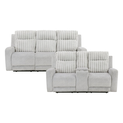 Homelegance - Benton 2 Piece Sofa Set in Light Gray - 9728LGY*2 - GreatFurnitureDeal