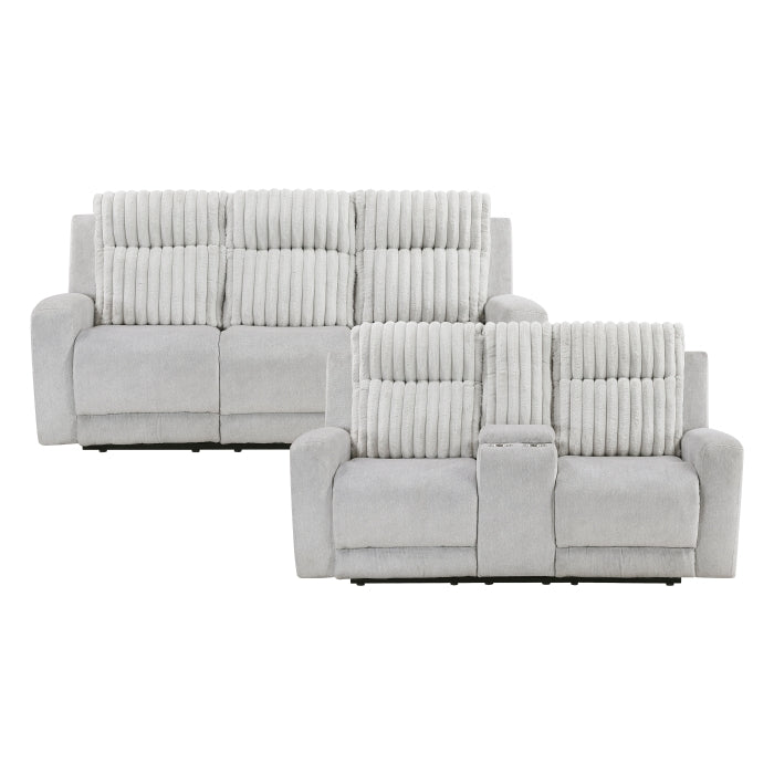 Homelegance - Benton 2 Piece Sofa Set in Light Gray - 9728LGY*2 - GreatFurnitureDeal