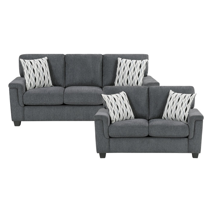 Homelegance - Chelsea 2 Piece Sofa Set in Dark Gray - 9746DG*2 - GreatFurnitureDeal