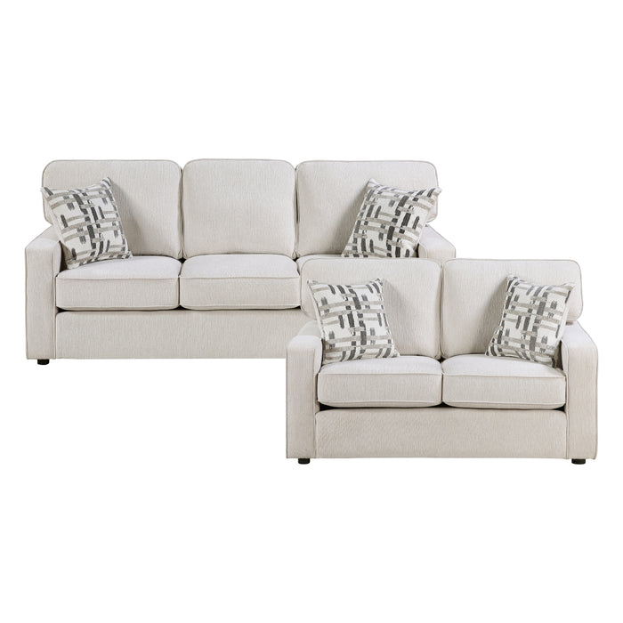 Homelegance - Frances 2 Piece Sofa Set in Beige - 9748BEG*2 - GreatFurnitureDeal