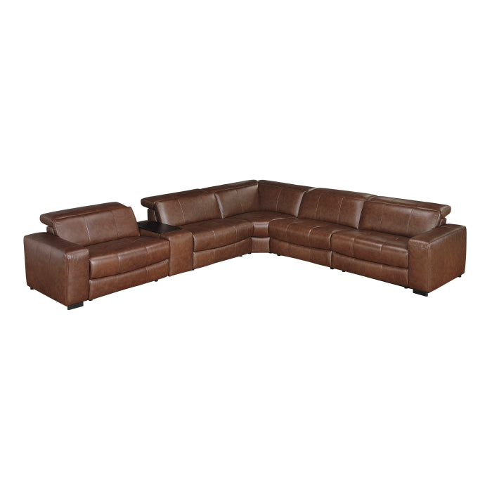 Homelegance - Sutton 6 Piece Modular Power Reclining Sectional in Brown - 9790BRW*6LRRRPWH - GreatFurnitureDeal