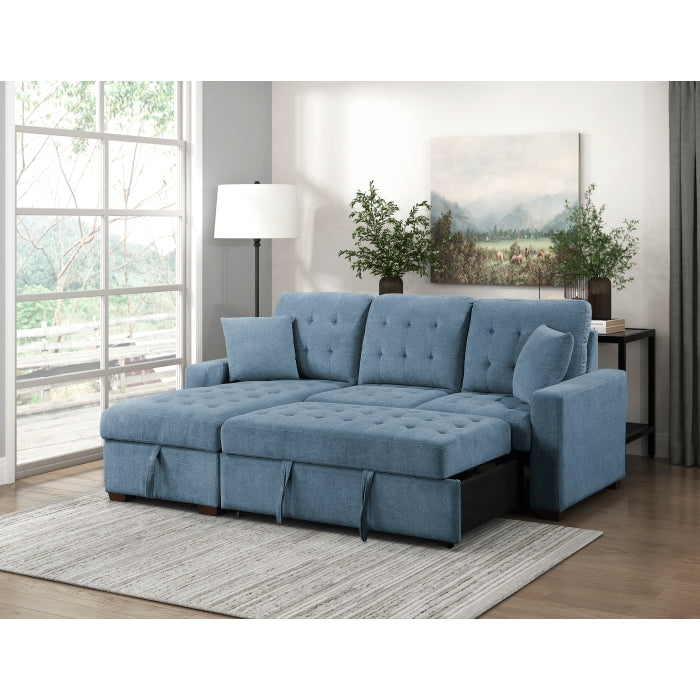 Homelegance - Waitsfield 2 Piece Modular Sectional with Ottoman in Blue - 9816BU*2LCRL - GreatFurnitureDeal