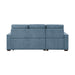 Homelegance - Waitsfield 2 Piece Modular Sectional with Ottoman in Blue - 9816BU*2LCRL - GreatFurnitureDeal