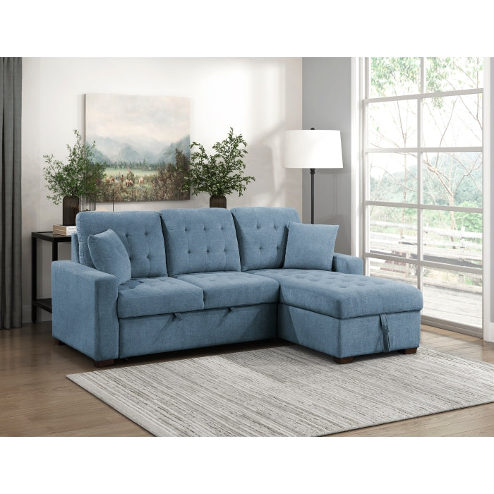 Homelegance - Waitsfield 2 Piece Sectional with Right Chaise in Blue - 9816BU*2LLRC - GreatFurnitureDeal