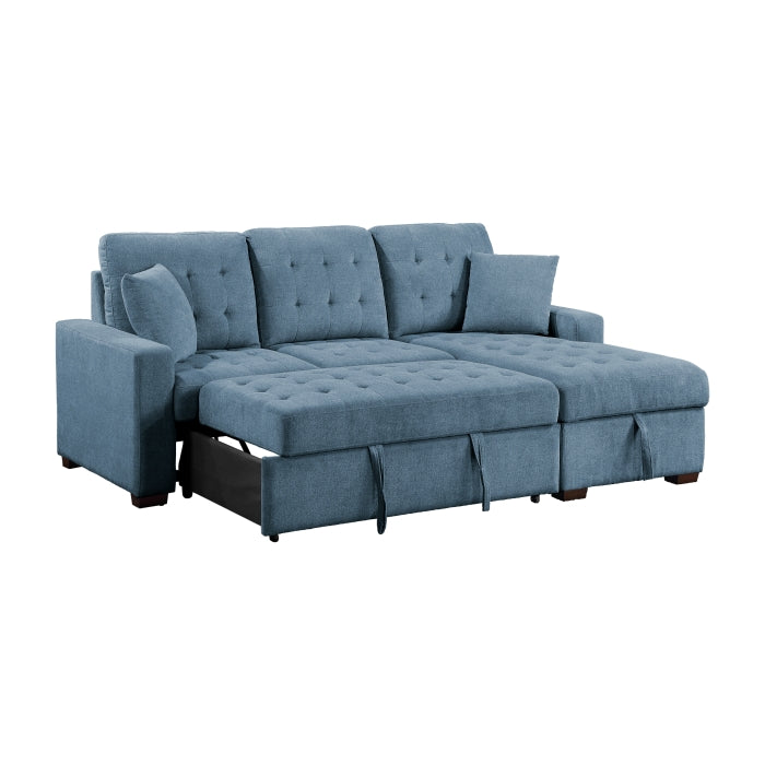 Homelegance - Waitsfield 2 Piece Sectional with Right Chaise in Blue - 9816BU*2LLRC - GreatFurnitureDeal
