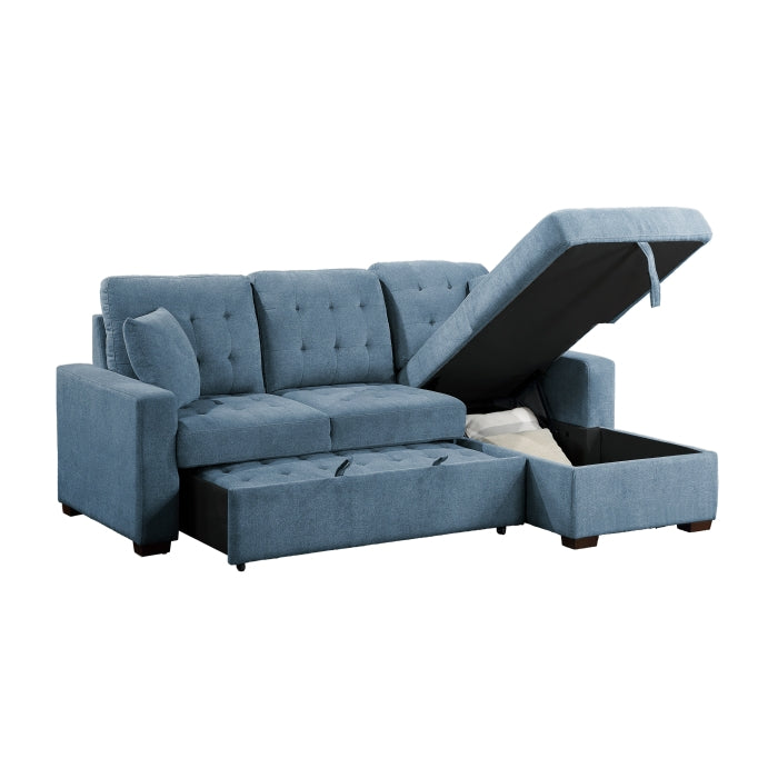 Homelegance - Waitsfield 2 Piece Sectional with Right Chaise in Blue - 9816BU*2LLRC - GreatFurnitureDeal