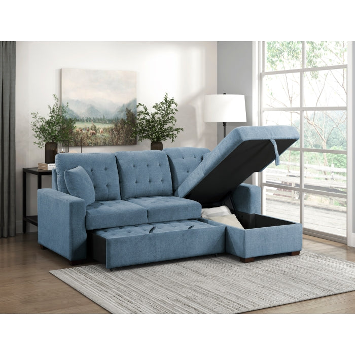 Homelegance - Waitsfield 2 Piece Sectional with Right Chaise in Blue - 9816BU*2LLRC - GreatFurnitureDeal