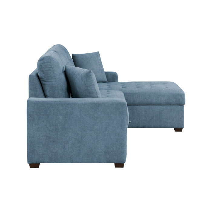 Homelegance - Waitsfield 2 Piece Sectional with Right Chaise in Blue - 9816BU*2LLRC - GreatFurnitureDeal