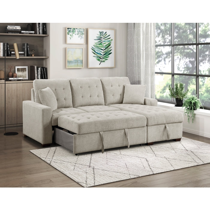 Homelegance - Waitsfield 2 Piece Sectional with Right Chaise in Sand - 9816SN*2LLRC - GreatFurnitureDeal