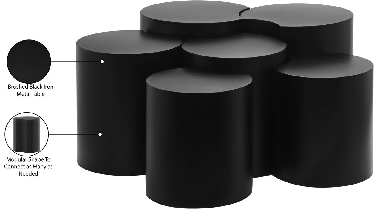 Meridian Furniture - Dimple Black Iron 6pc. Nesting Coffee Table - 99081Black-6A - GreatFurnitureDeal