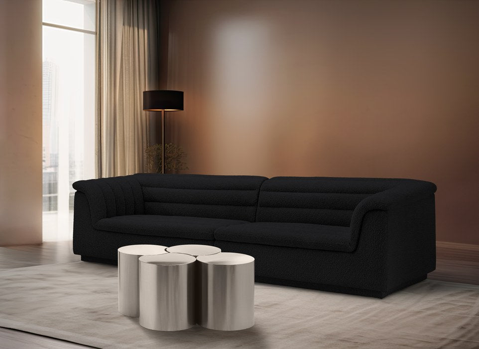 Meridian Furniture - Dimple Silver Iron 4pc. Nesting Coffee Table - 99081Silver-4D - GreatFurnitureDeal